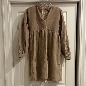 Darcy Collection Tan Long-Sleeve Dress